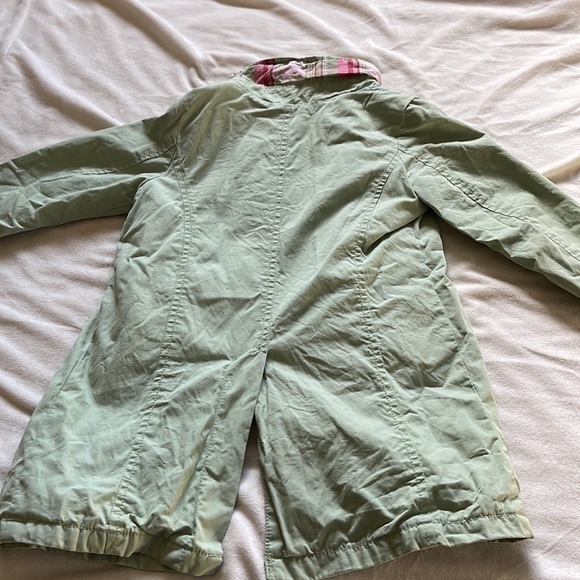 Gap Trench Coat. Light Green size 3 - Picture 10 of 11